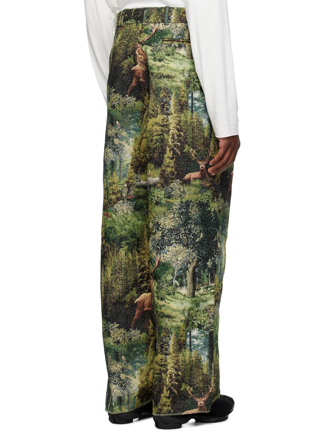 Green Ultrawidepleated Trousers - 3