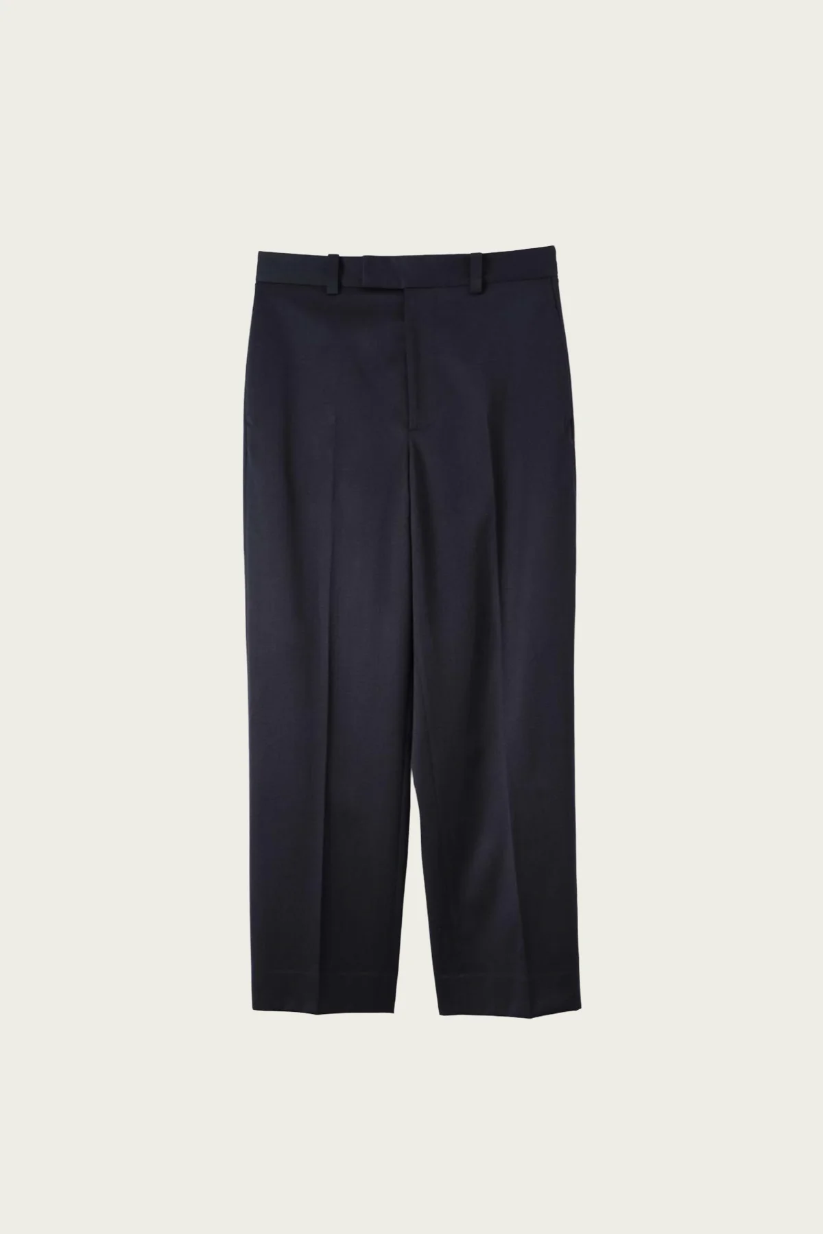 Tailors Trousers - Navy Worsted Wool Cotton - 1