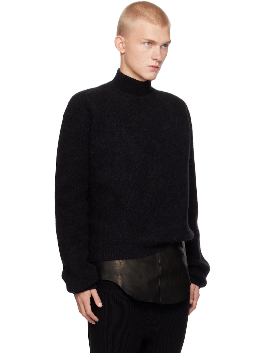 Black Porterville Alpaca Knit Turtleneck - 2