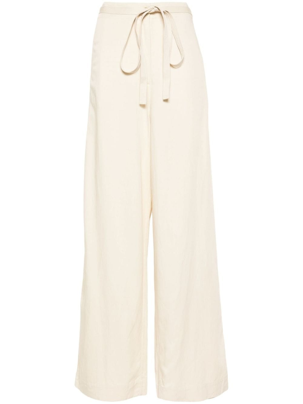 Tie-waist fluid trousers - 1