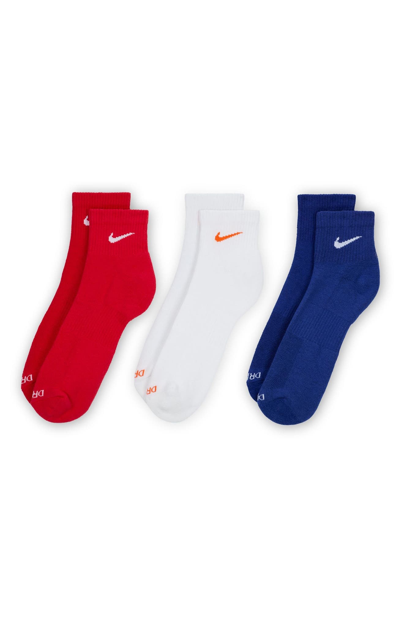 Nike Dri-FIT Everyday Plus 3-Pack Cushioned Training Ankle Socks in White Multi-Color at Nordstrom - 2