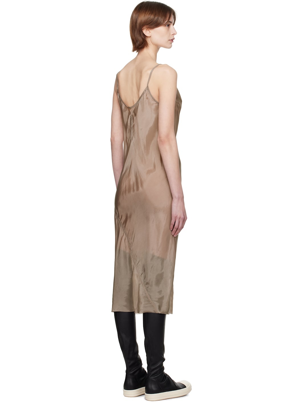 Taupe Hollywood Slip Midi Dress - 3
