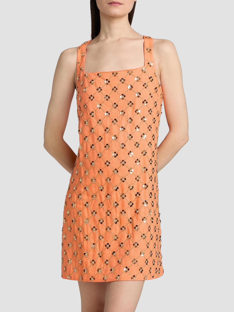 Women's Tamala Embellished Shift Dress - Papaya Beaded Sequin 3