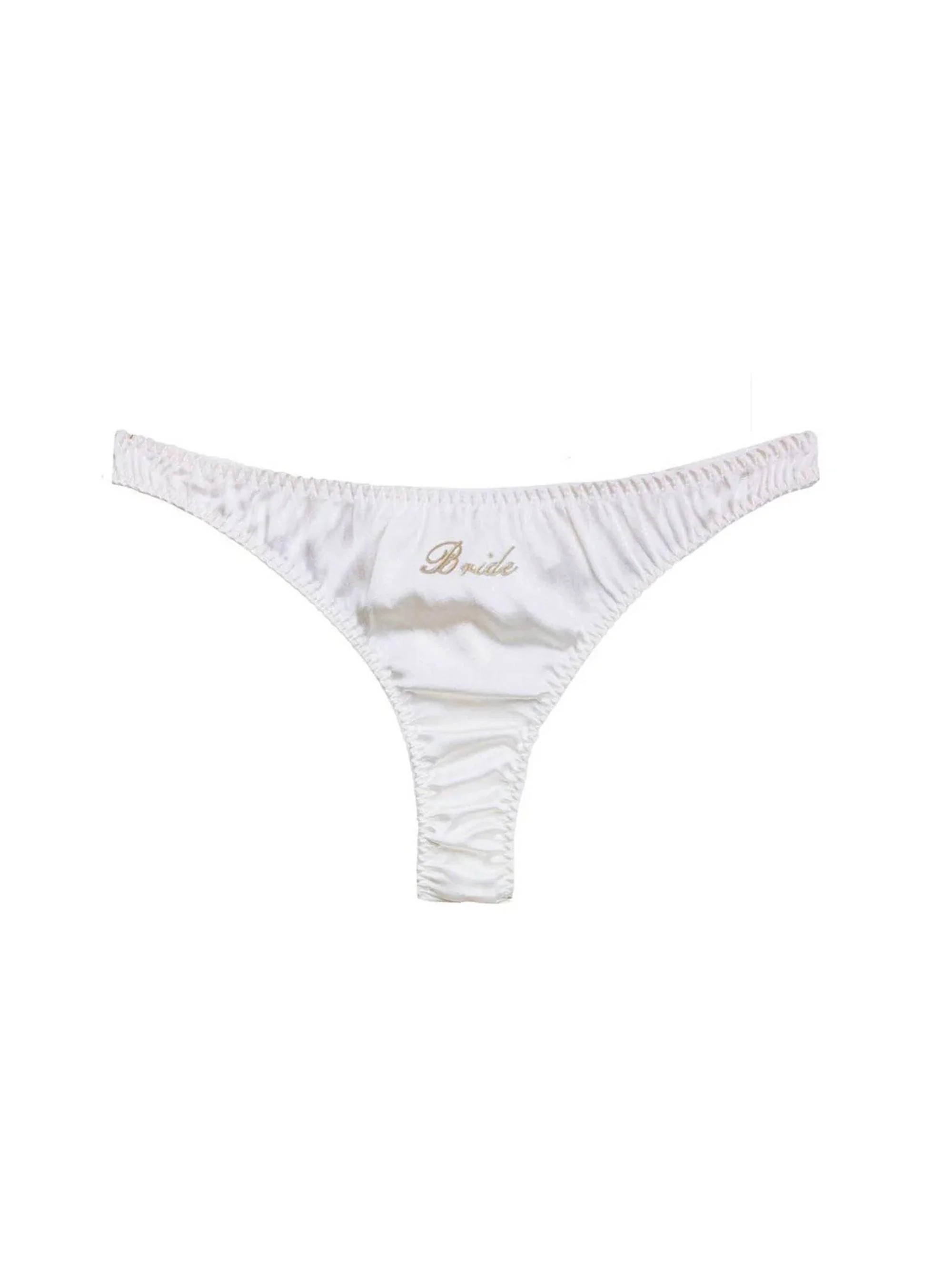 Women's Bridal Silk Luxe Thong - Ivory - 1