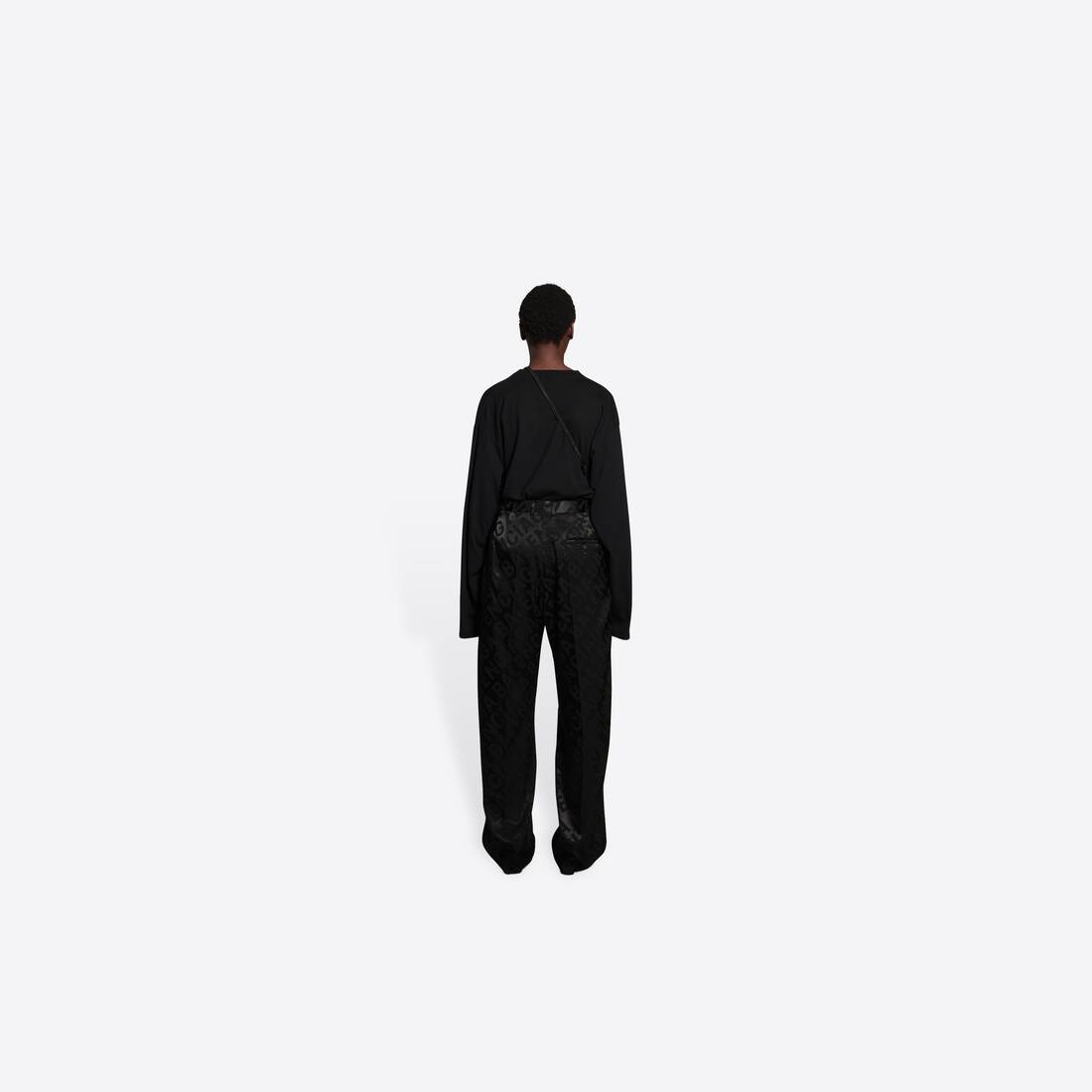 Women's Large Logo Baggy Pants in Black - 5