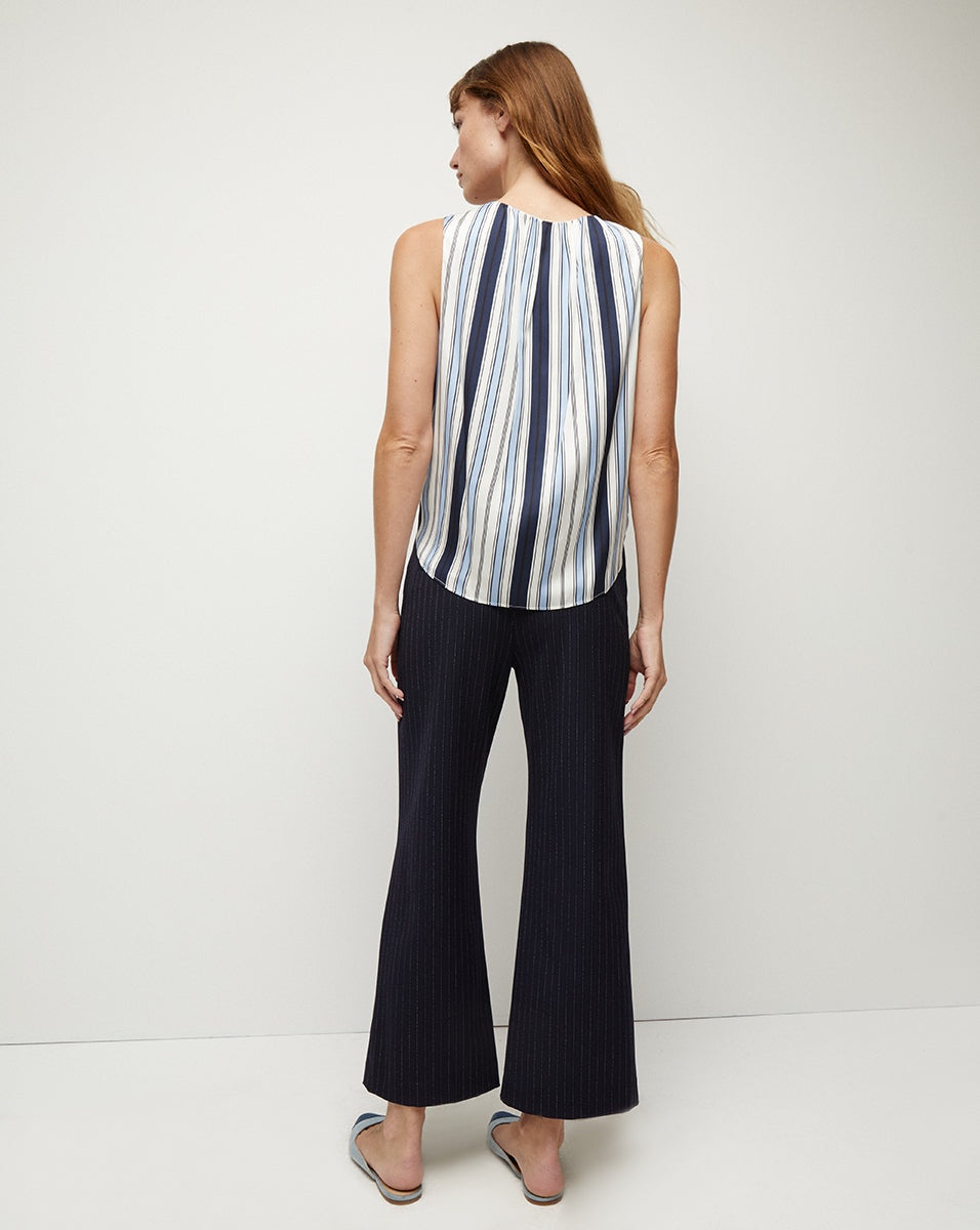 RAHI STRIPED STRETCH-SILK TOP - 5