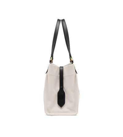 TOM FORD COTTON CANVAS AND SMOOTH LEATHER AMALFI MEDIUM TOTE outlook