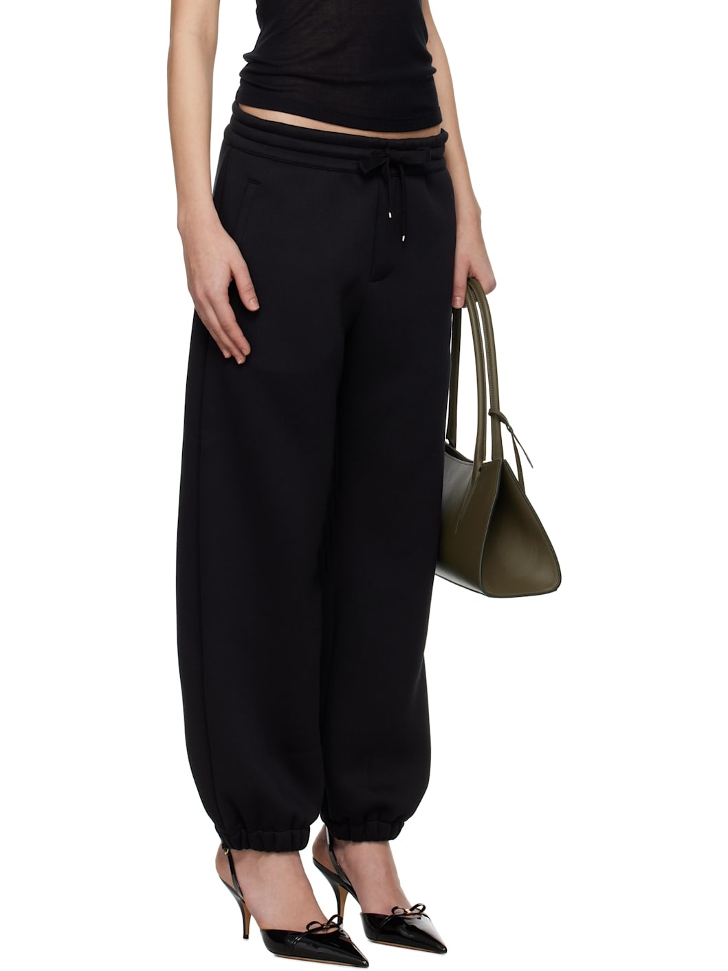 Black Embroidered Skull Lounge Pants - 2