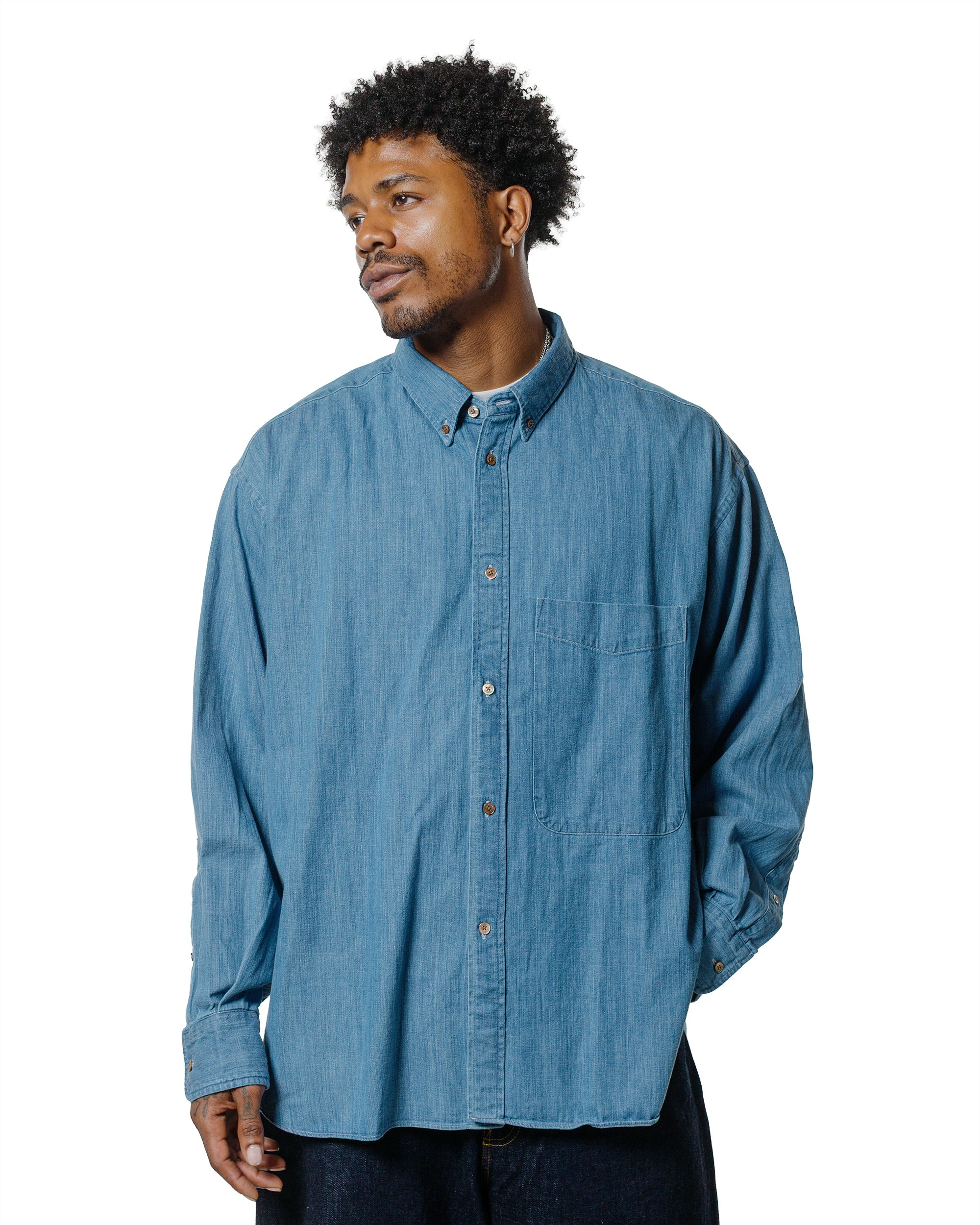 Studio Nicholson Lisa Denim Shirt Faded Wash - 2