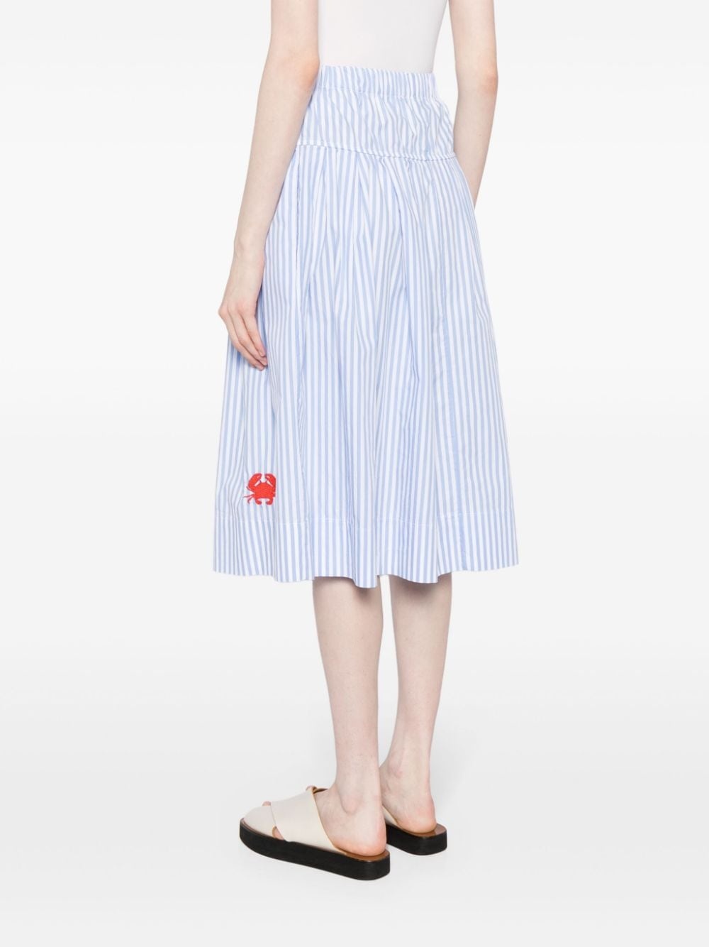 striped cotton midi skirt - 4