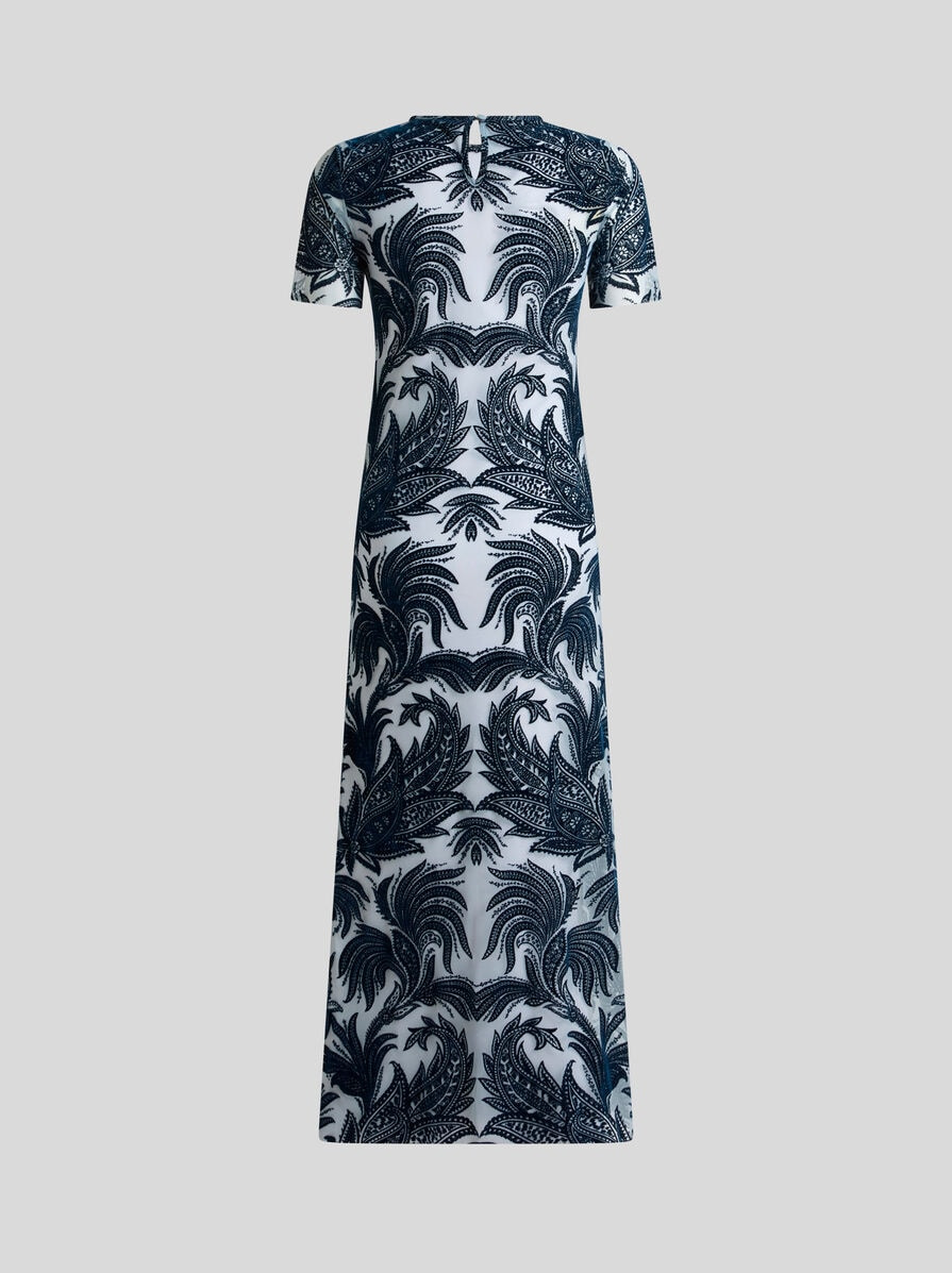 FLOCKED TULLE SHEATH DRESS - 5