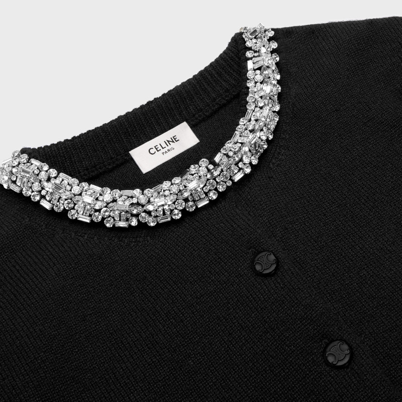 Embroidered cropped cardigan in cashmere 3