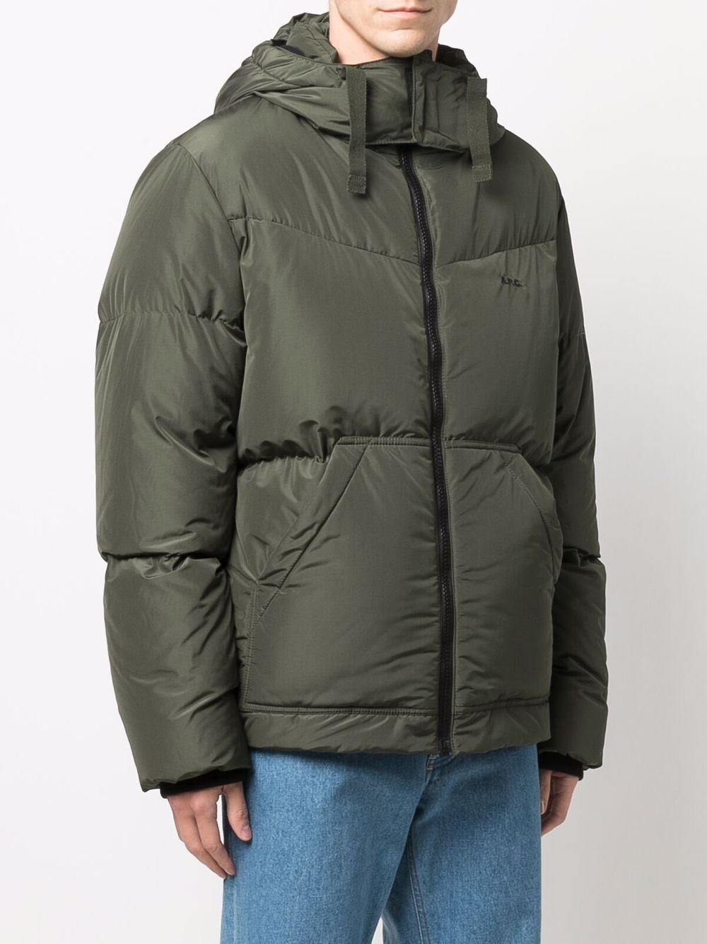 logo-print feather-down jacket - 3