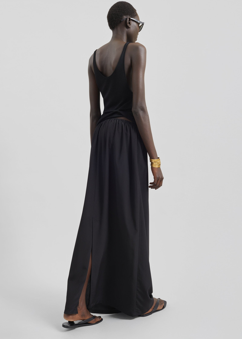 Sibena Silk Maxi Skirt - Black 10