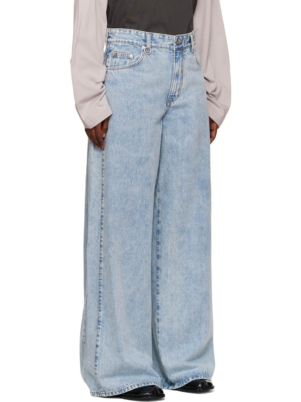 Blue Oversized Low-Rise Jeans - 2