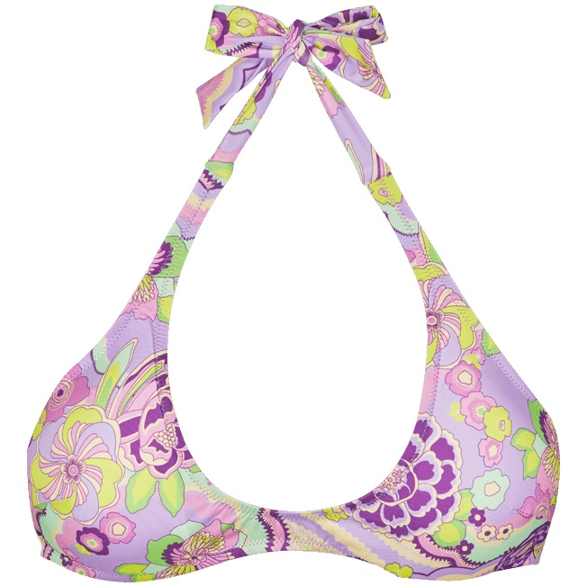 Women Bikini Top Rainbow Flowers - 1