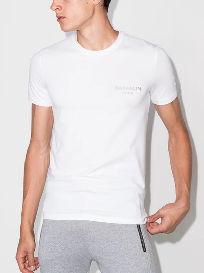 Balmain shiny logo short sleeve T-shirt outlook