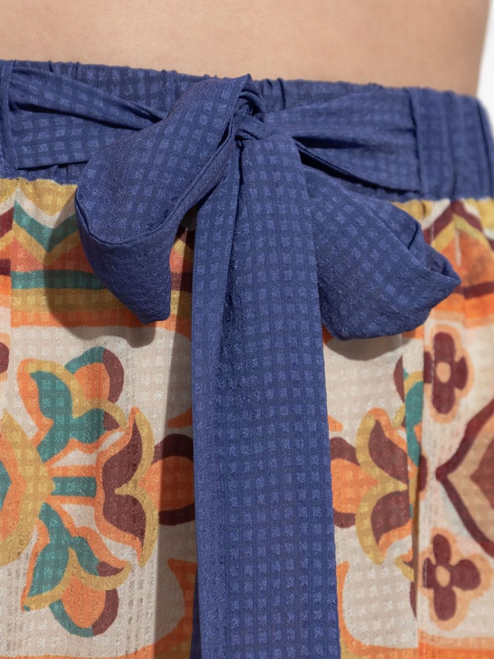 patterned tie-waist trousers - 4
