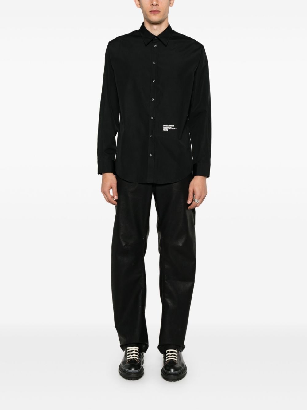 logo print poplin shirt - 2