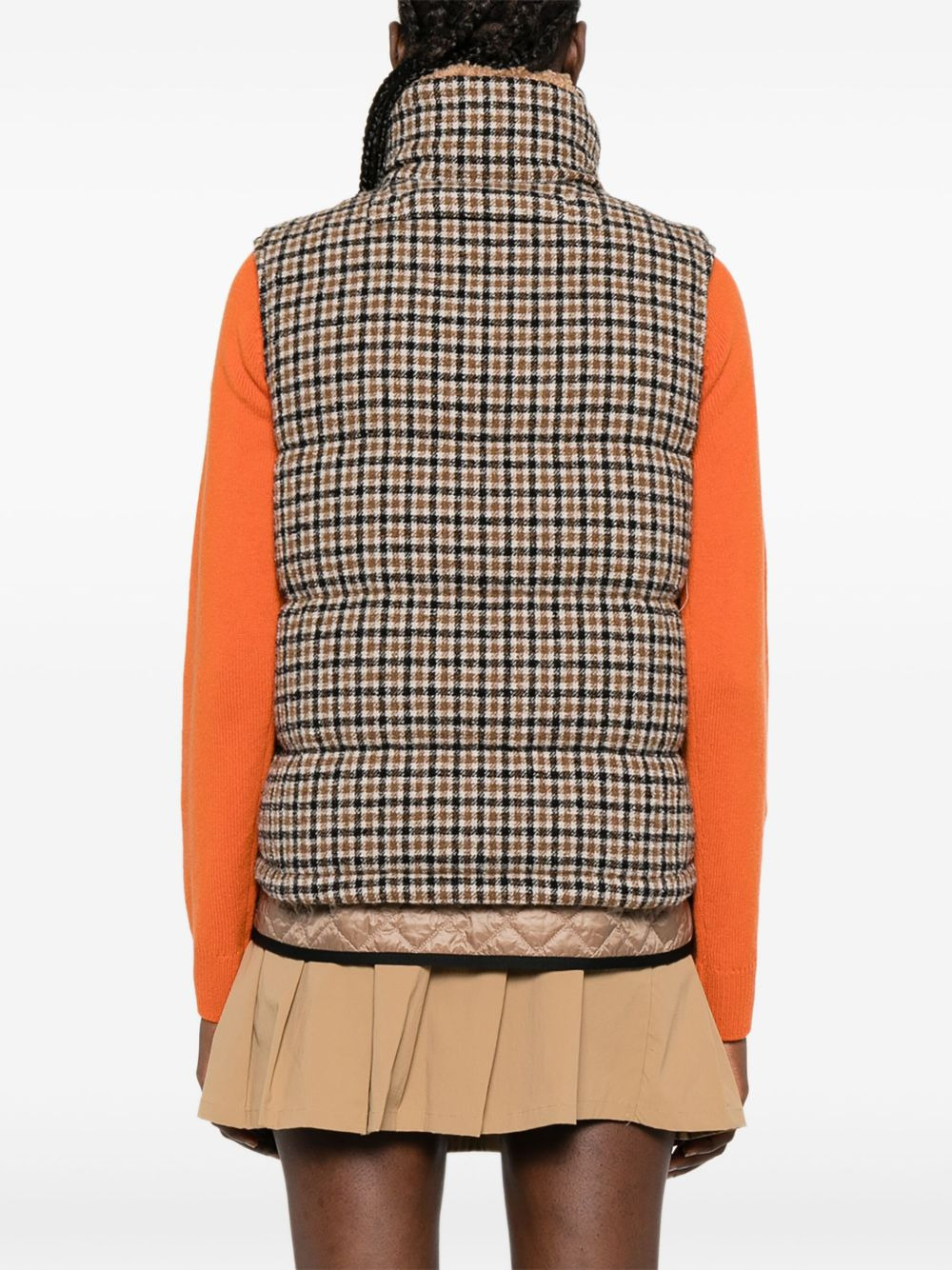 Touvet check-pattern quilted gilet - 4