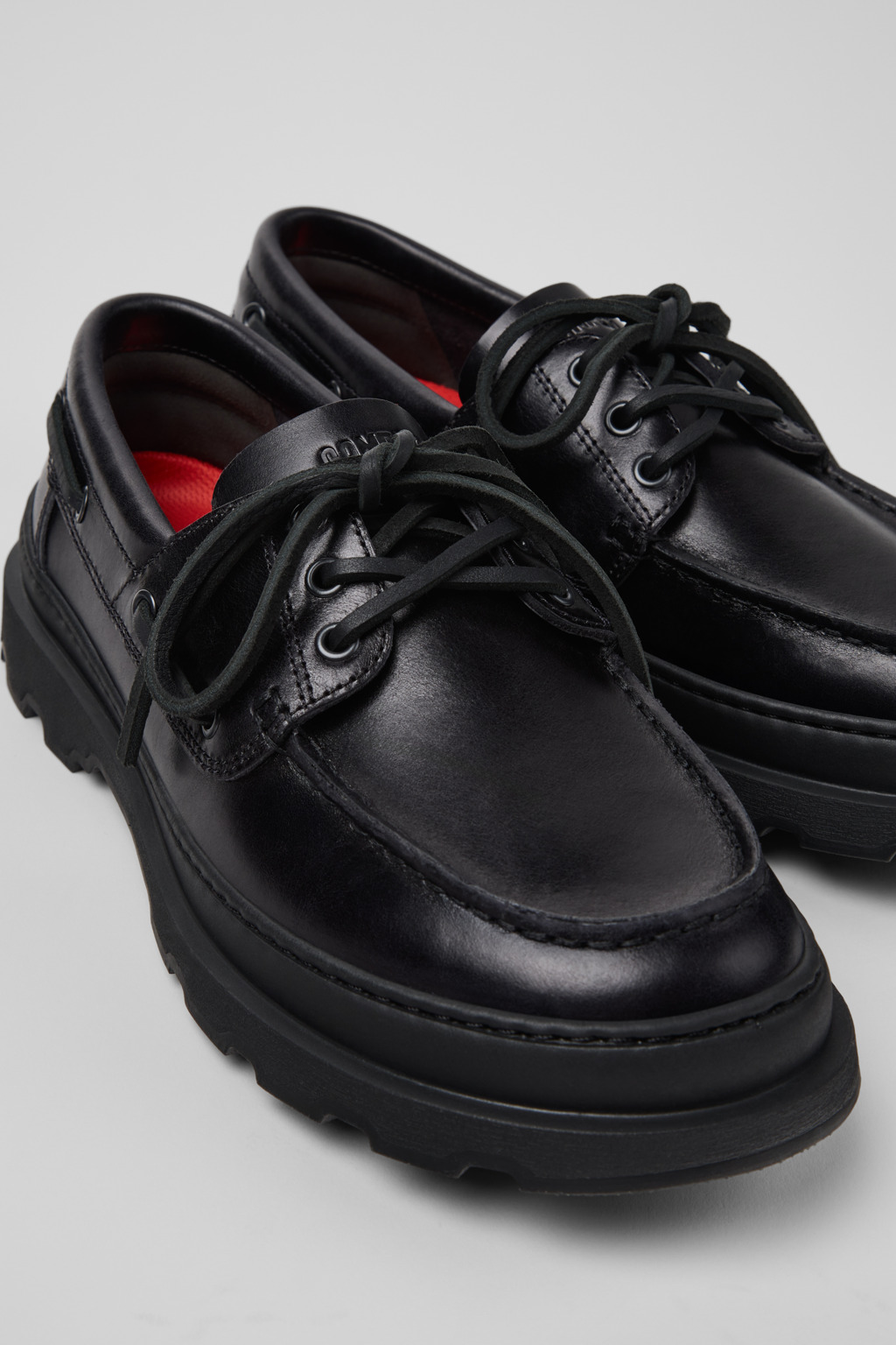 Black Leather Moccasins for Men. - 2