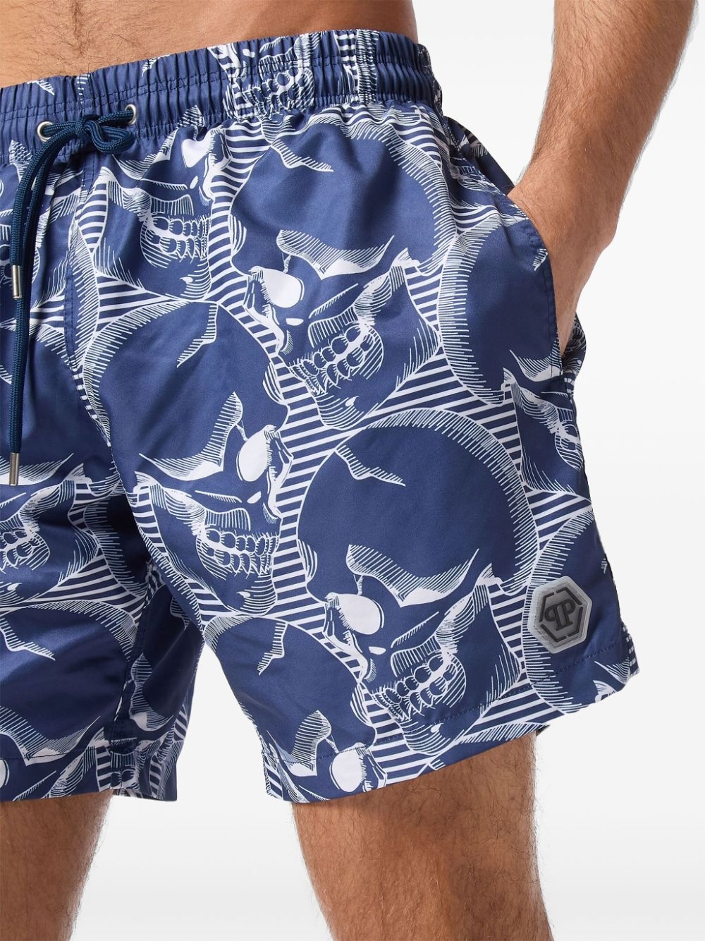 skull-print swim shorts - 5