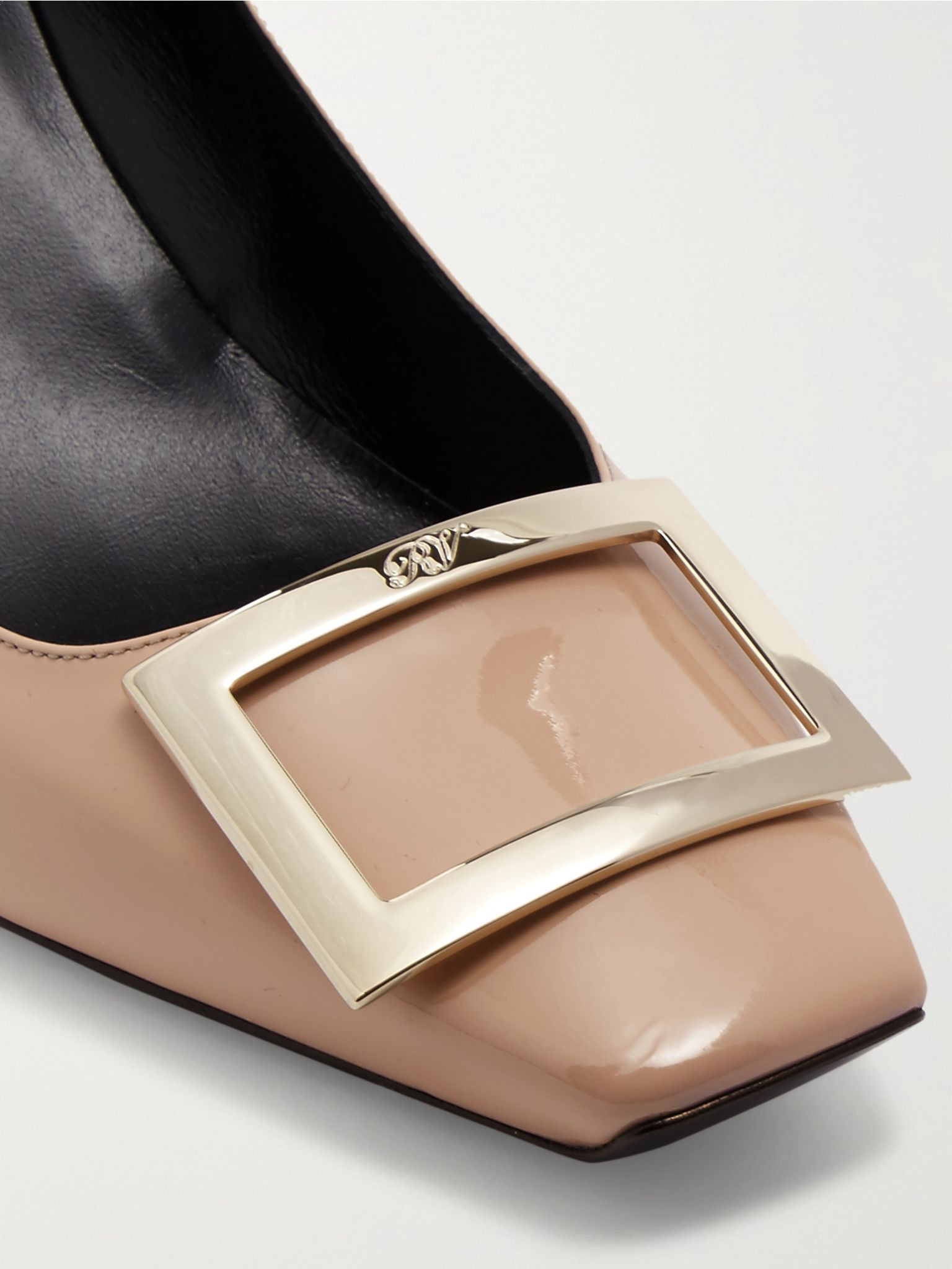 Belle Vivier Trompette 70 patent-leather pumps Beige - 4
