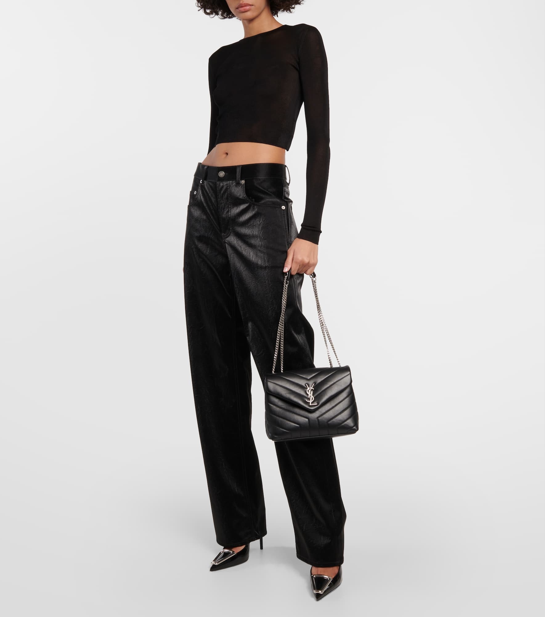 Sheer cropped sweater - 2