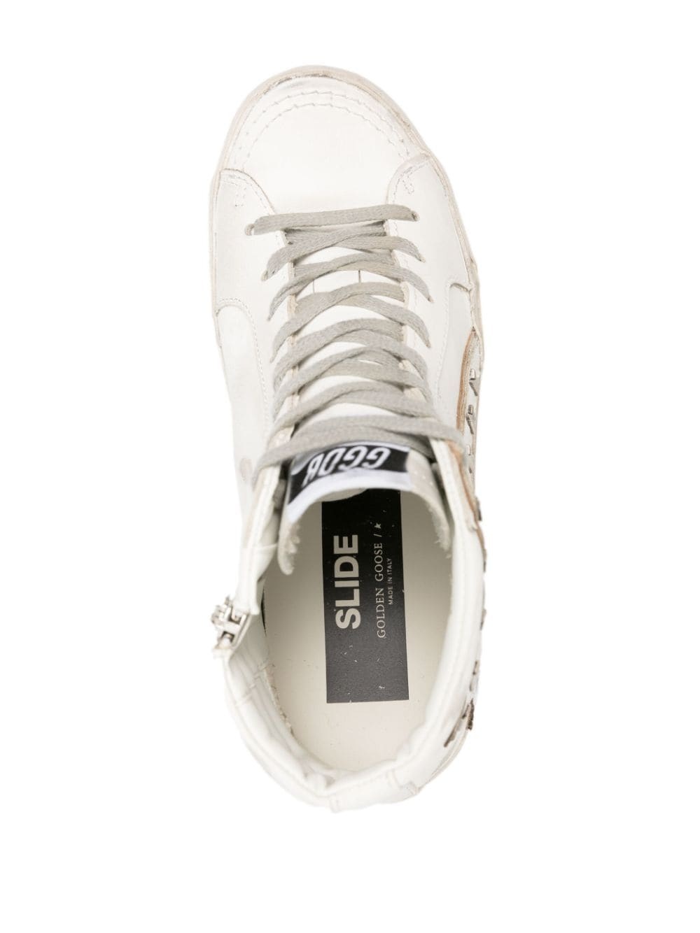 Slide high-top leather sneakers - 4