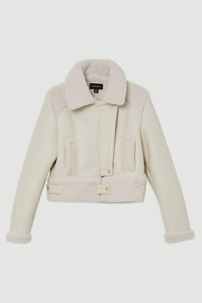 Faux Fur Aviator Crop Jacket 4