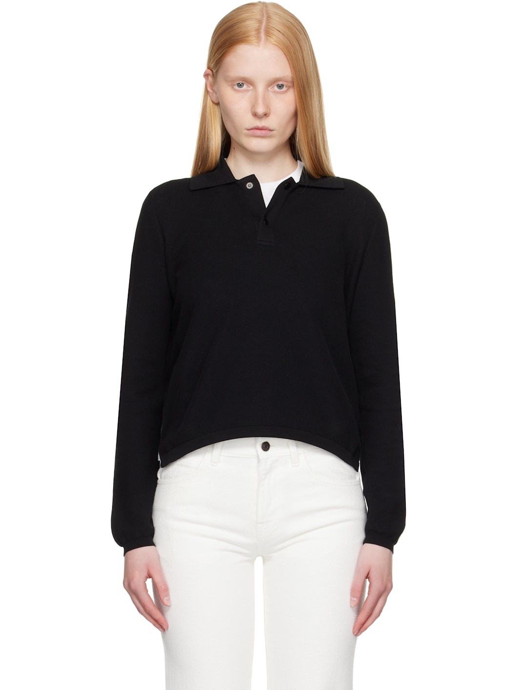 Black Long Sleeve Brooke Polo - 1