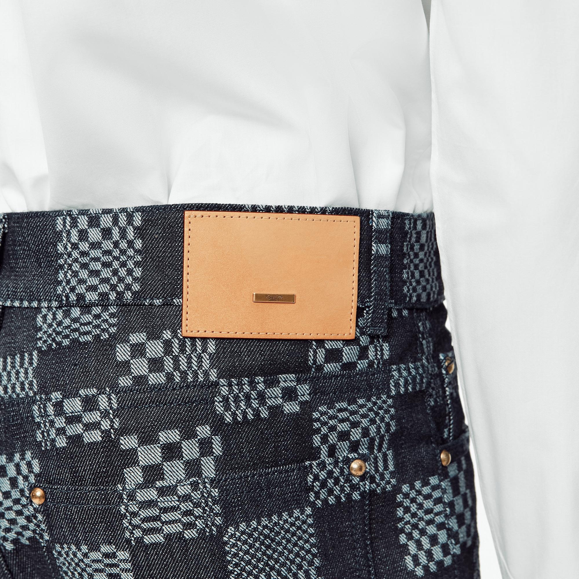 Distorted Damier Denim Pants - 4