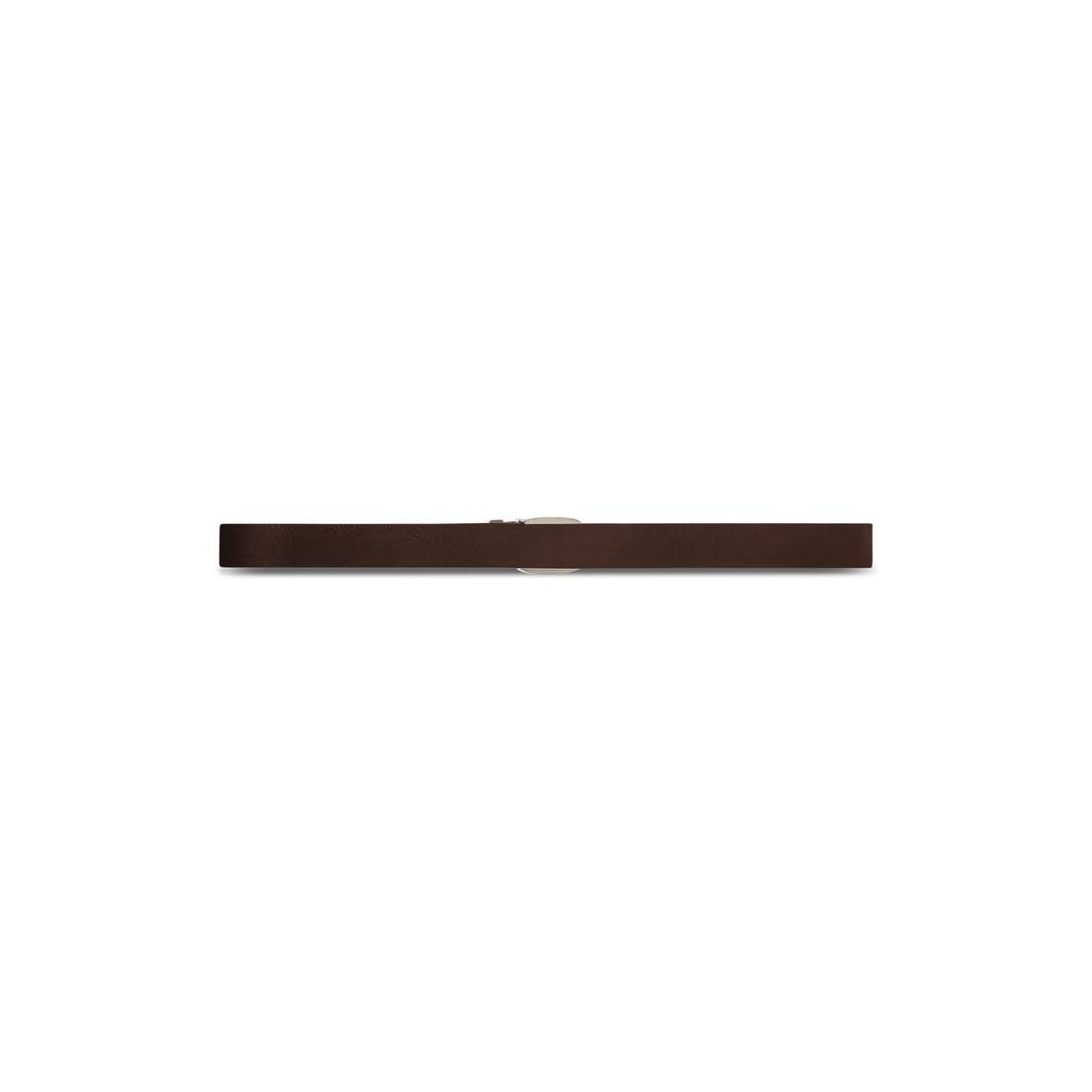 Men's Rounded Logo Plaque Belt in Brown - 2