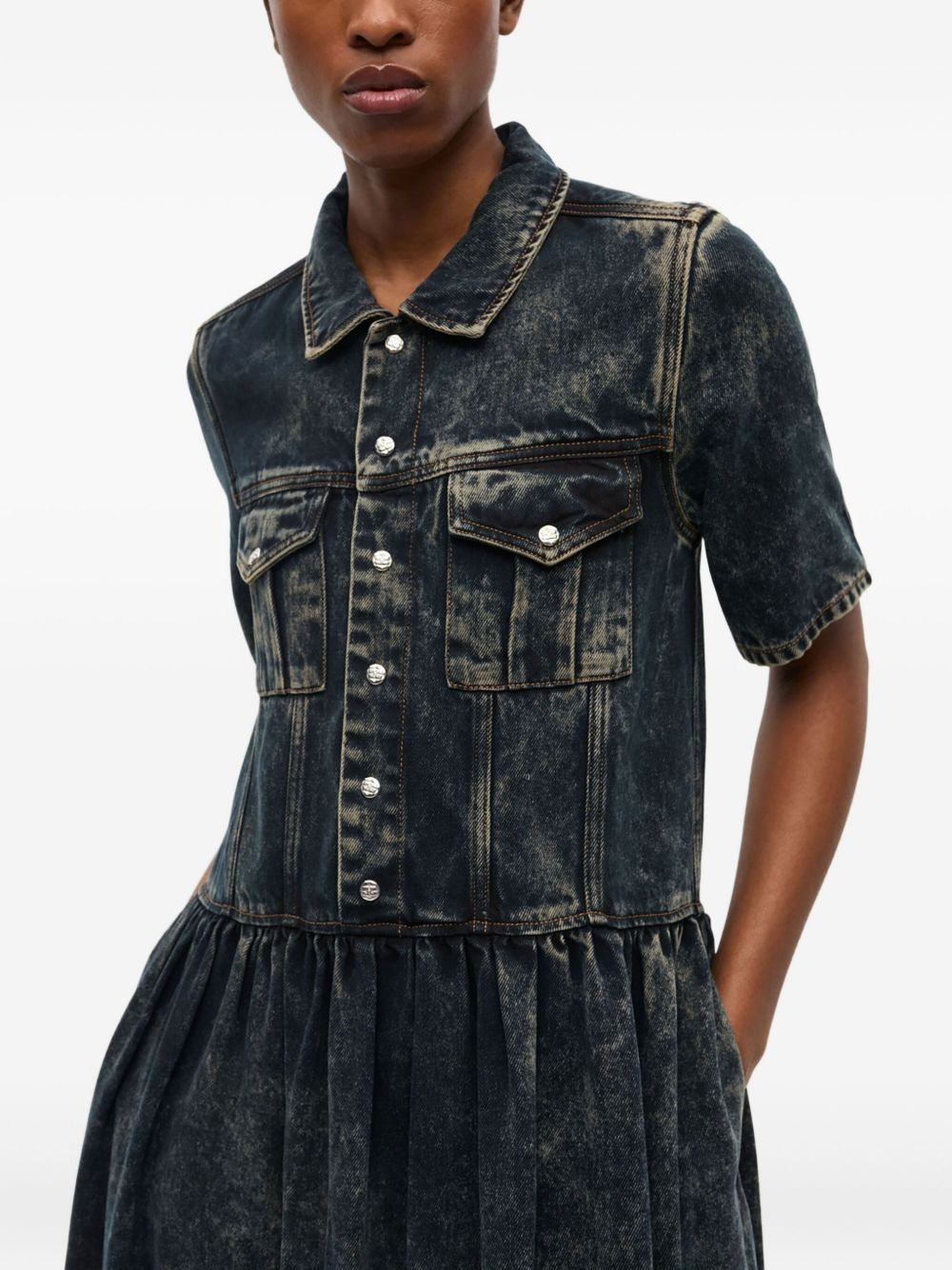 denim midi dress - 4