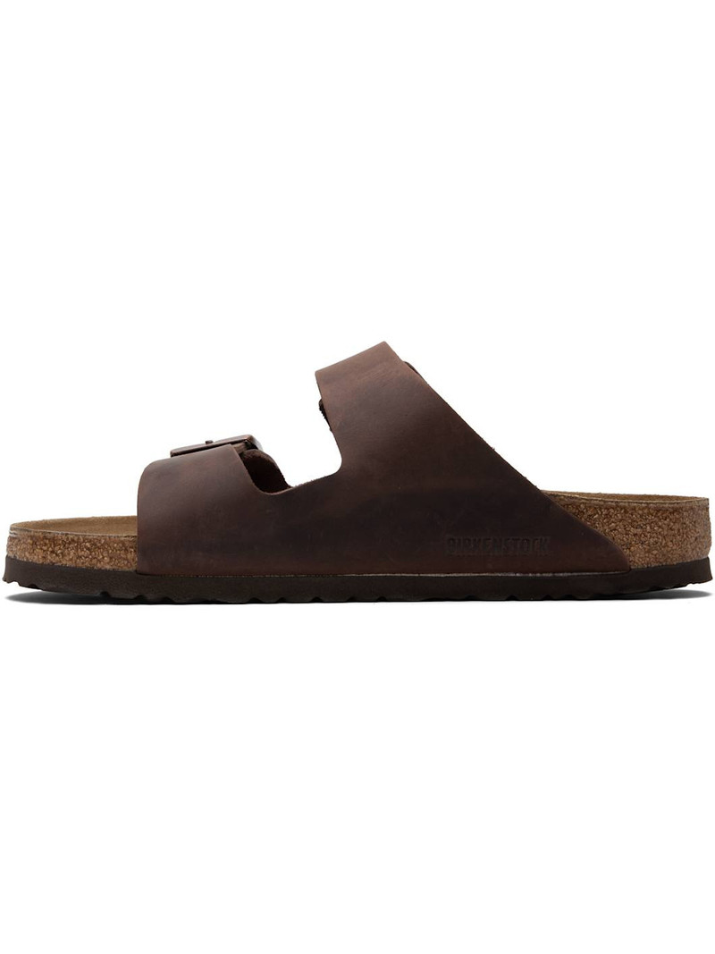 BIRKENSTOCK Brown Regular Arizona Oiled Leather Sandals outlook