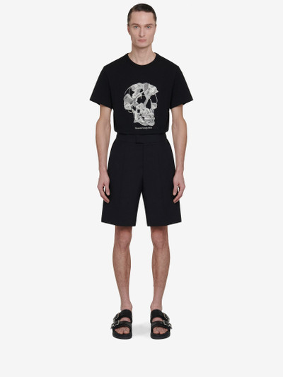 Alexander McQueen Men's Pressed Flower Skull T-shirt in Black outlook