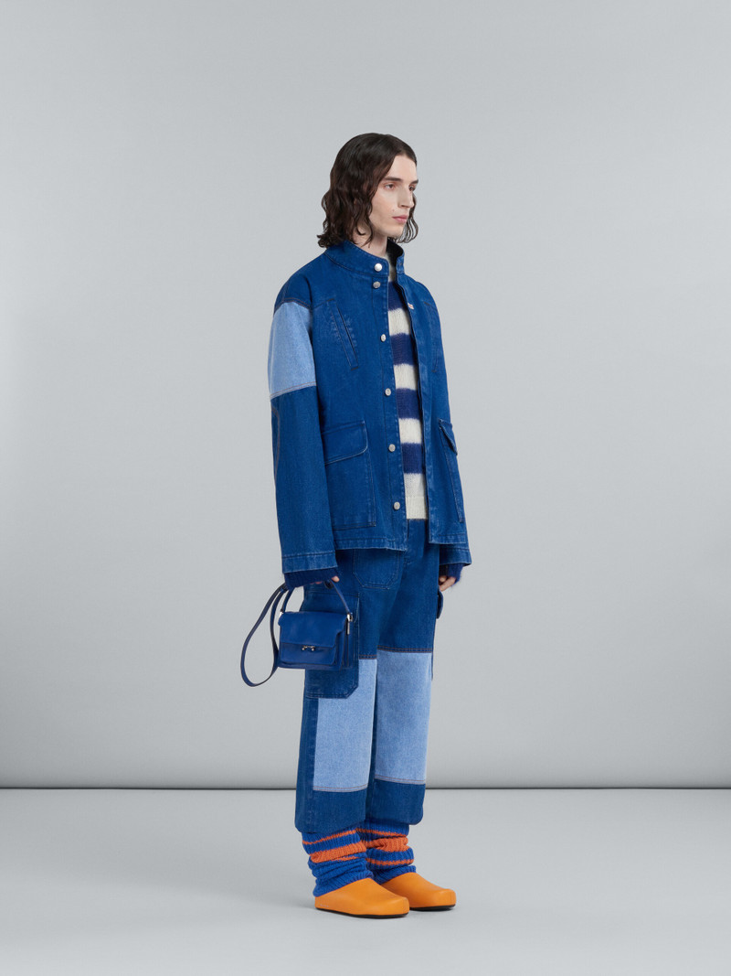 JACKET IN COATED BLUE DENIM 6