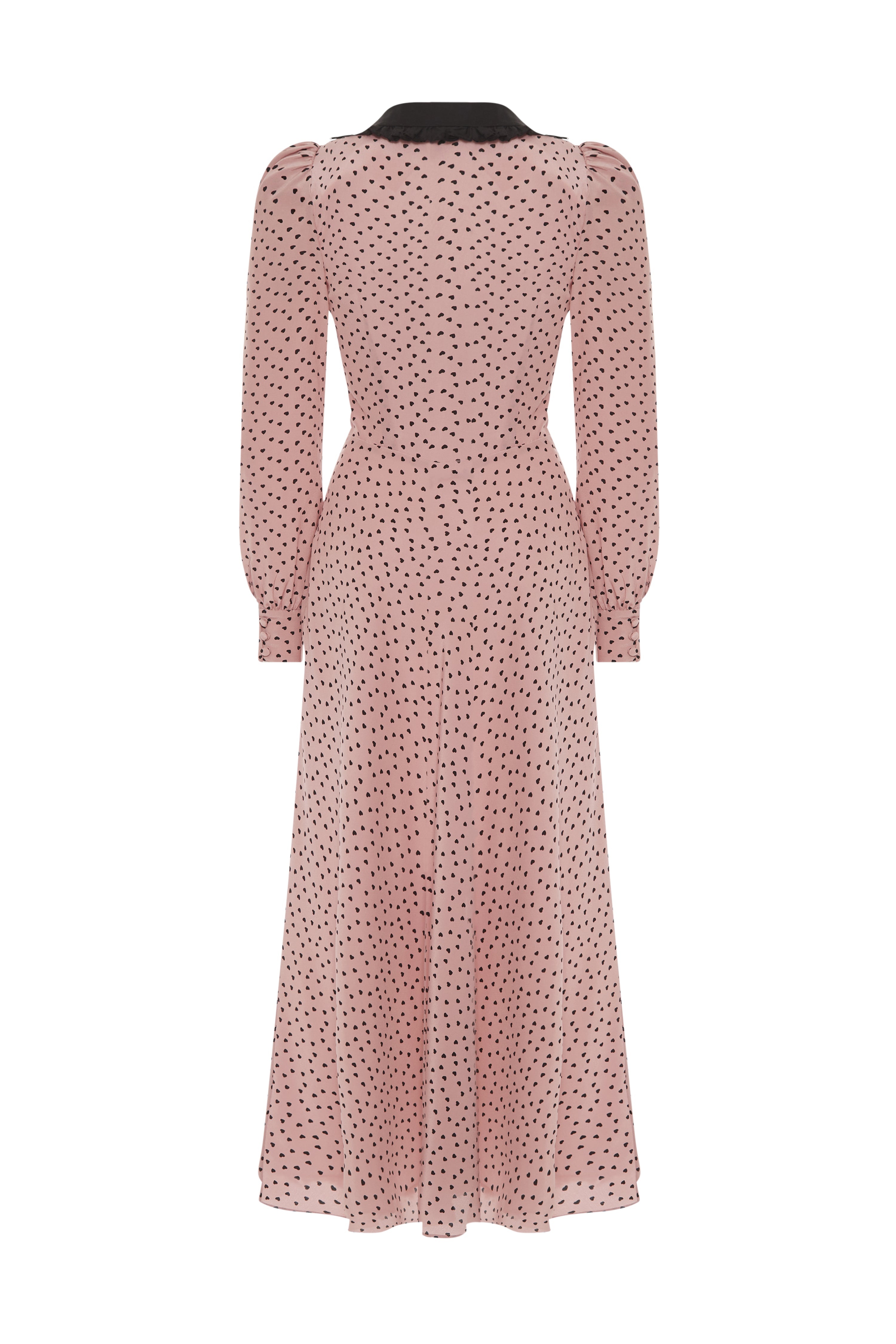 HEART PRINT SILK DRESS WITH COLLAR - 2