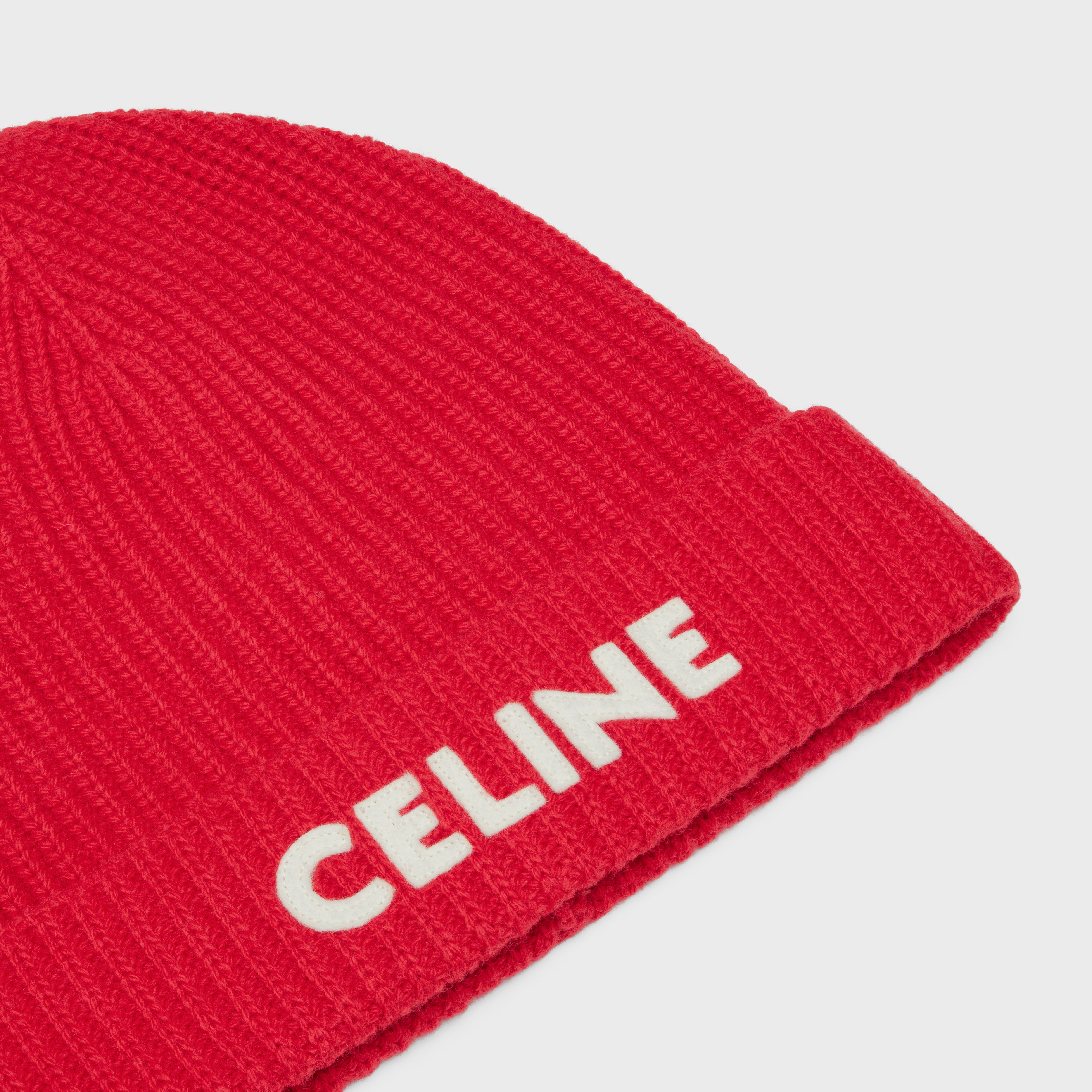 CELINE EMBROIDERED BEANIE IN RIBBED FELTED WOOL - 3