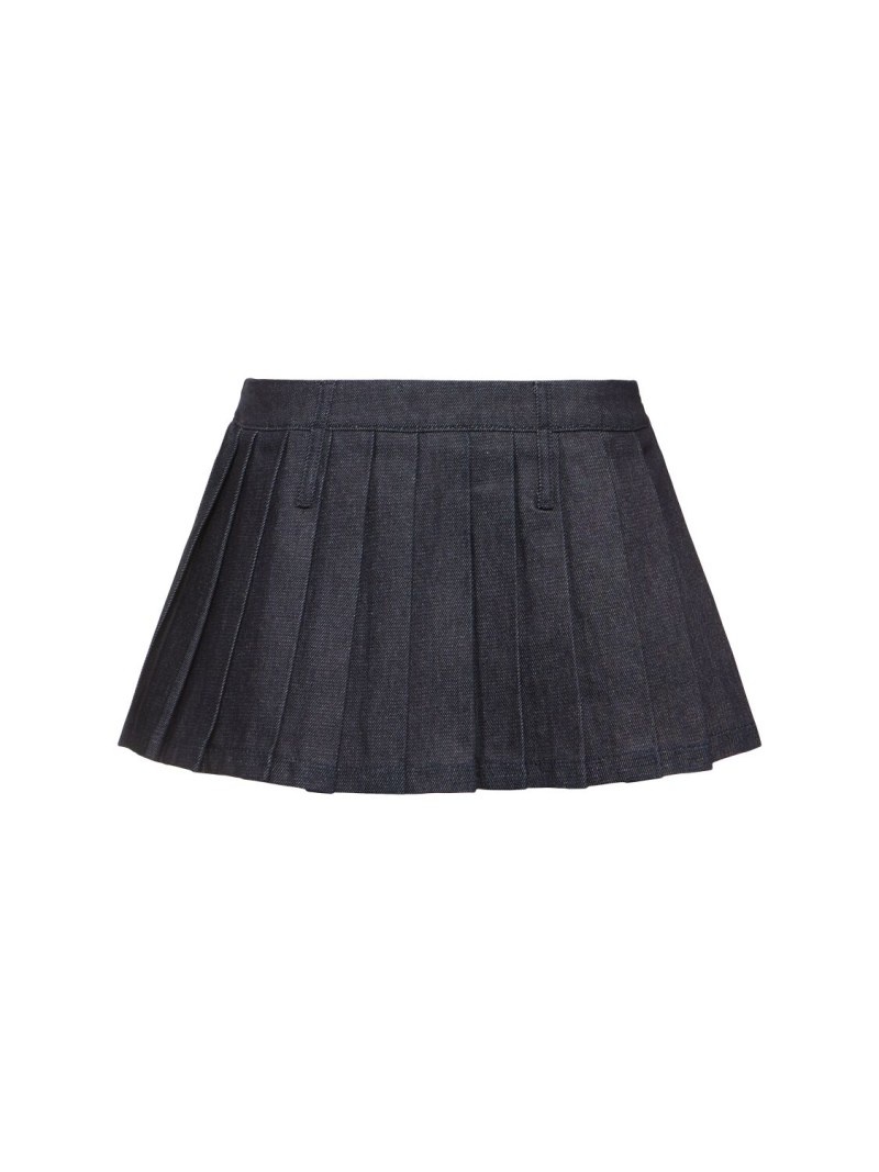 Blake pleated denim mini skirt - 1