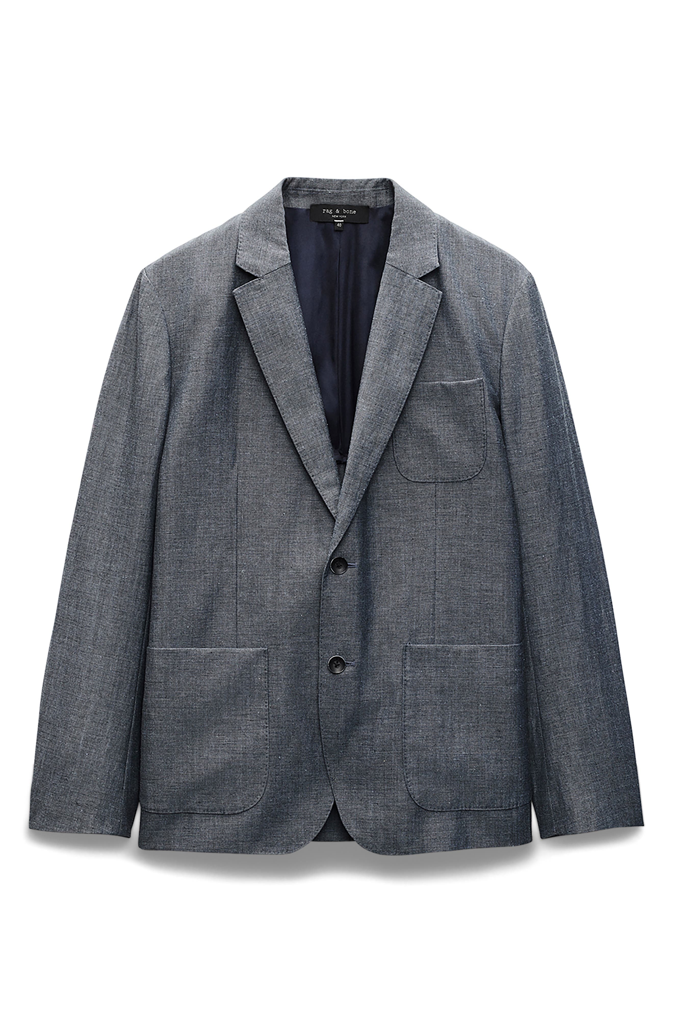 rag & bone Butler Donegal Virgin Wool & Linen Blend Blazer in Blue at Nordstrom - 4