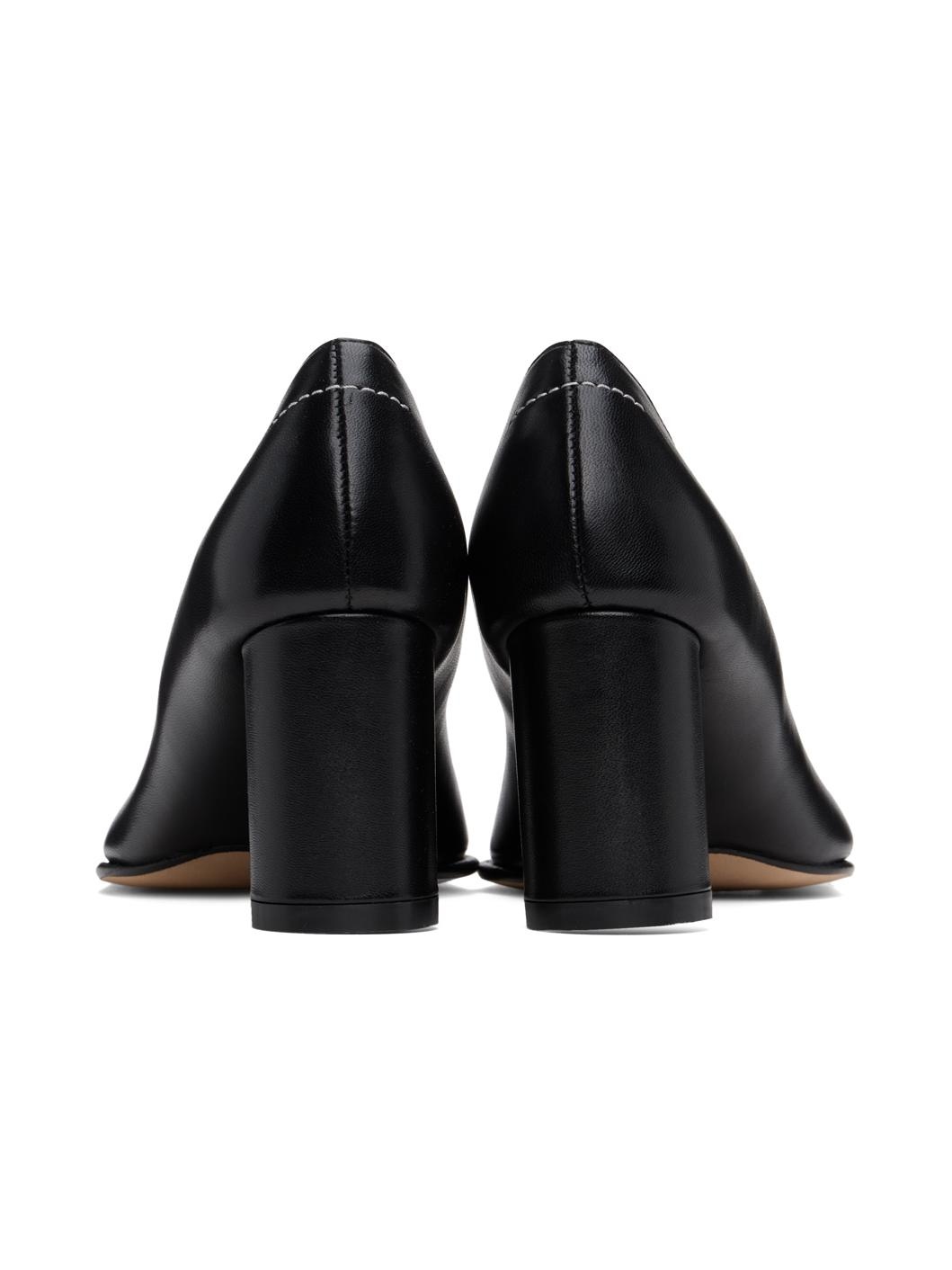 Black Nappa Leather Court Heels - 2