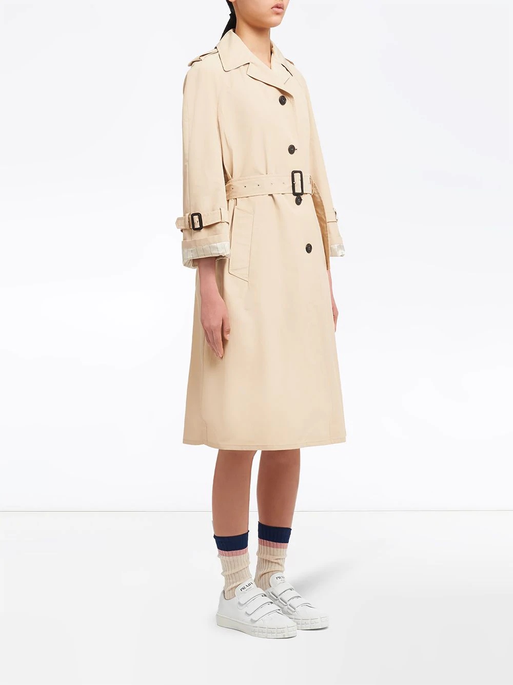 single-breasted midi trench coat - 3