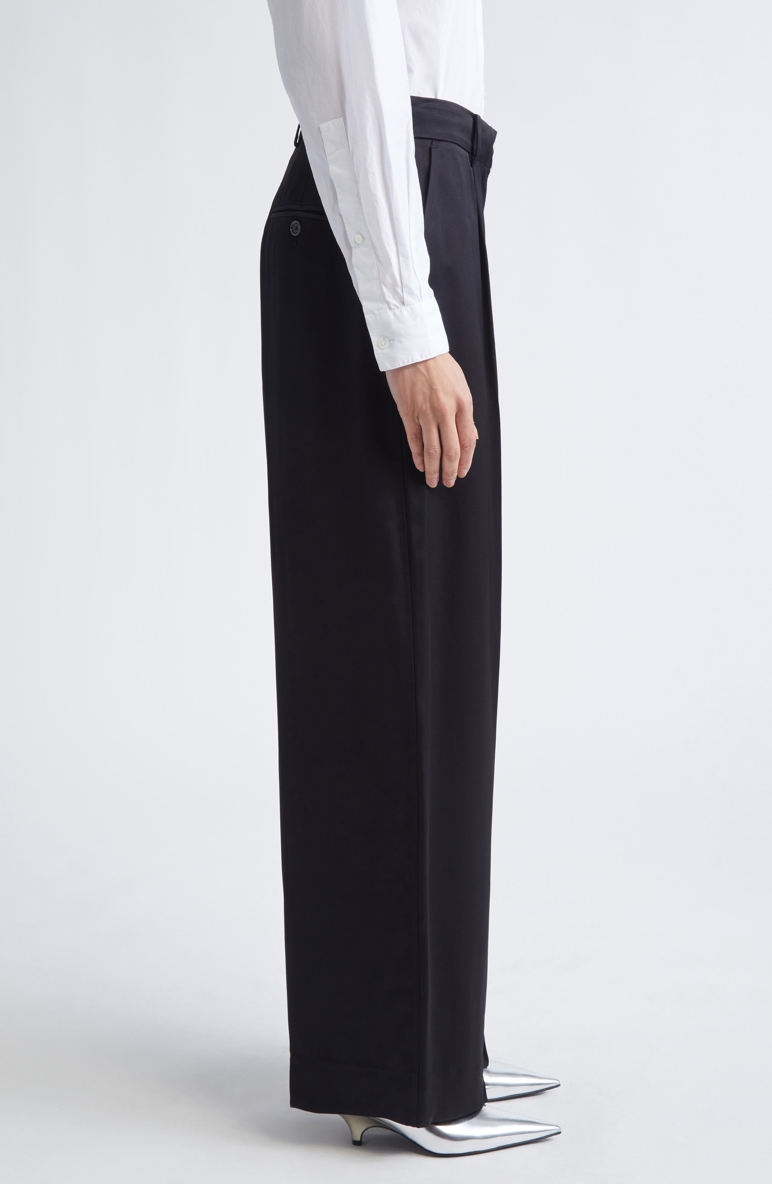 TOTEME Pleated Fluid Pants in Black at Nordstrom - 3