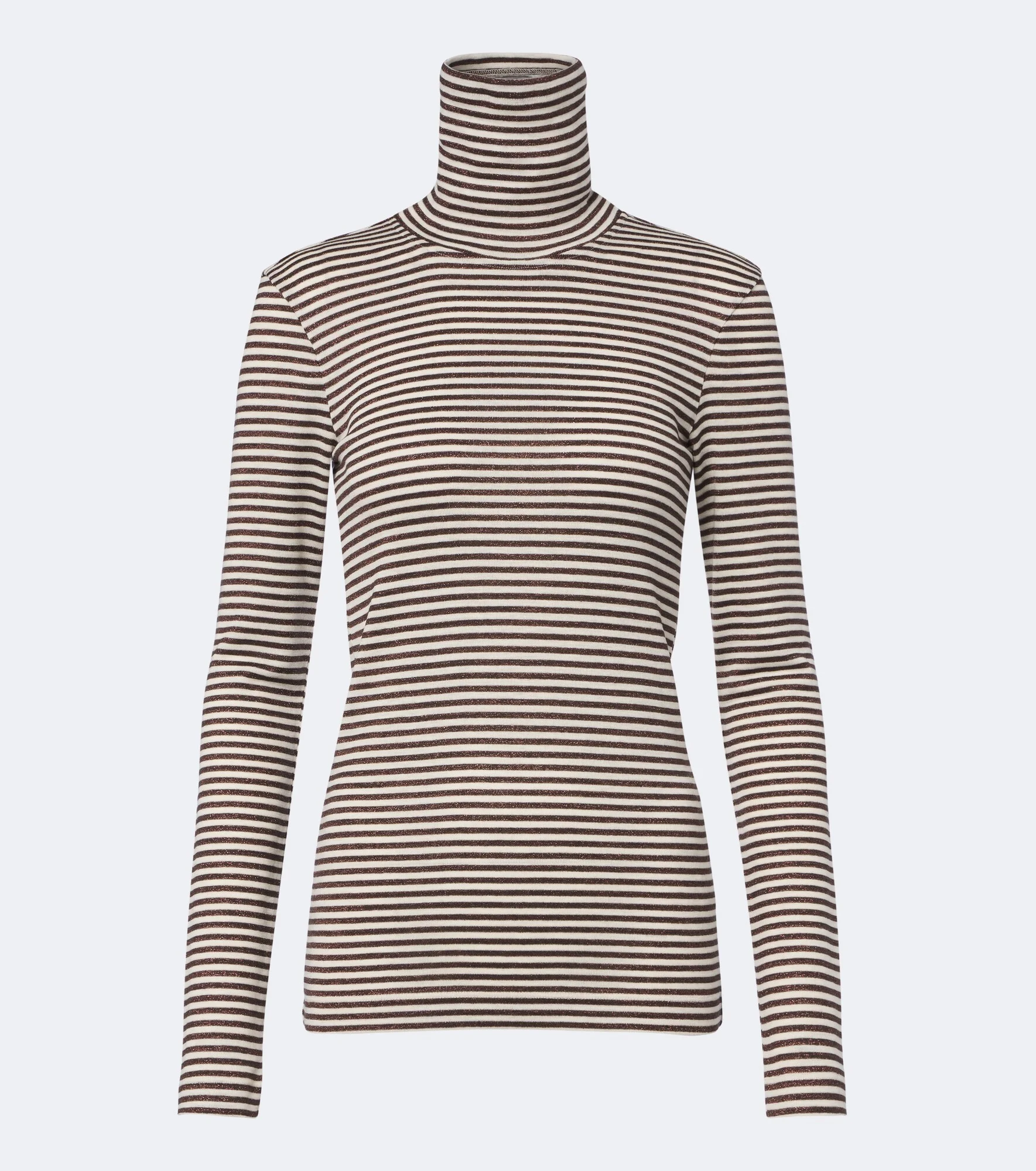 Striped wool-blend turtleneck sweater - 1