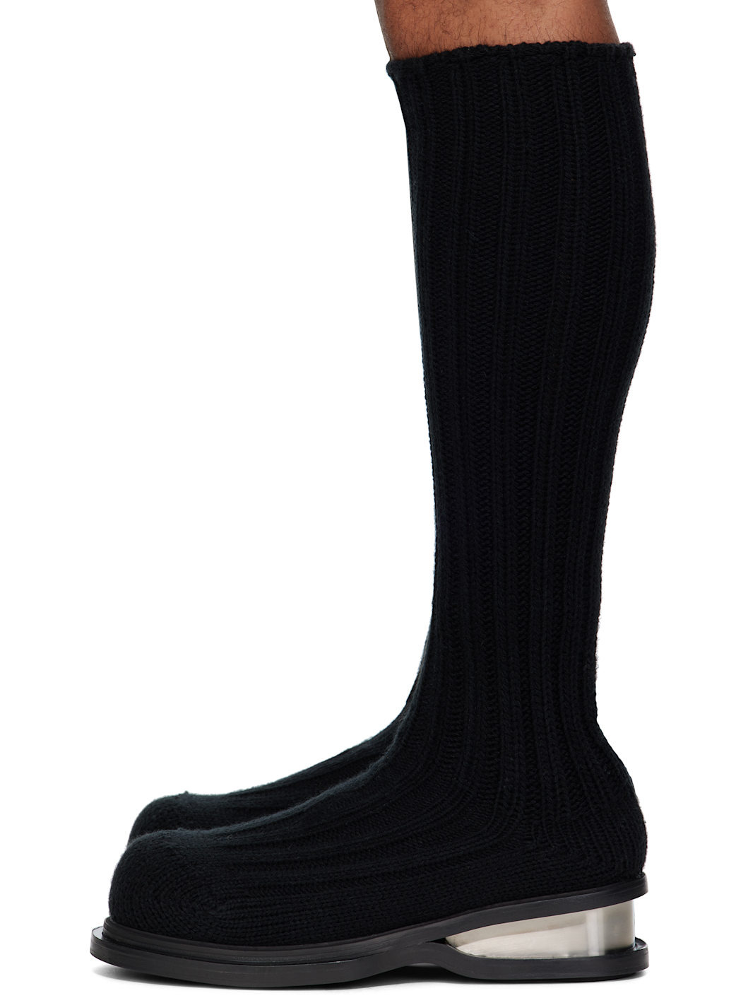 Black Knit Tall Boots - 3