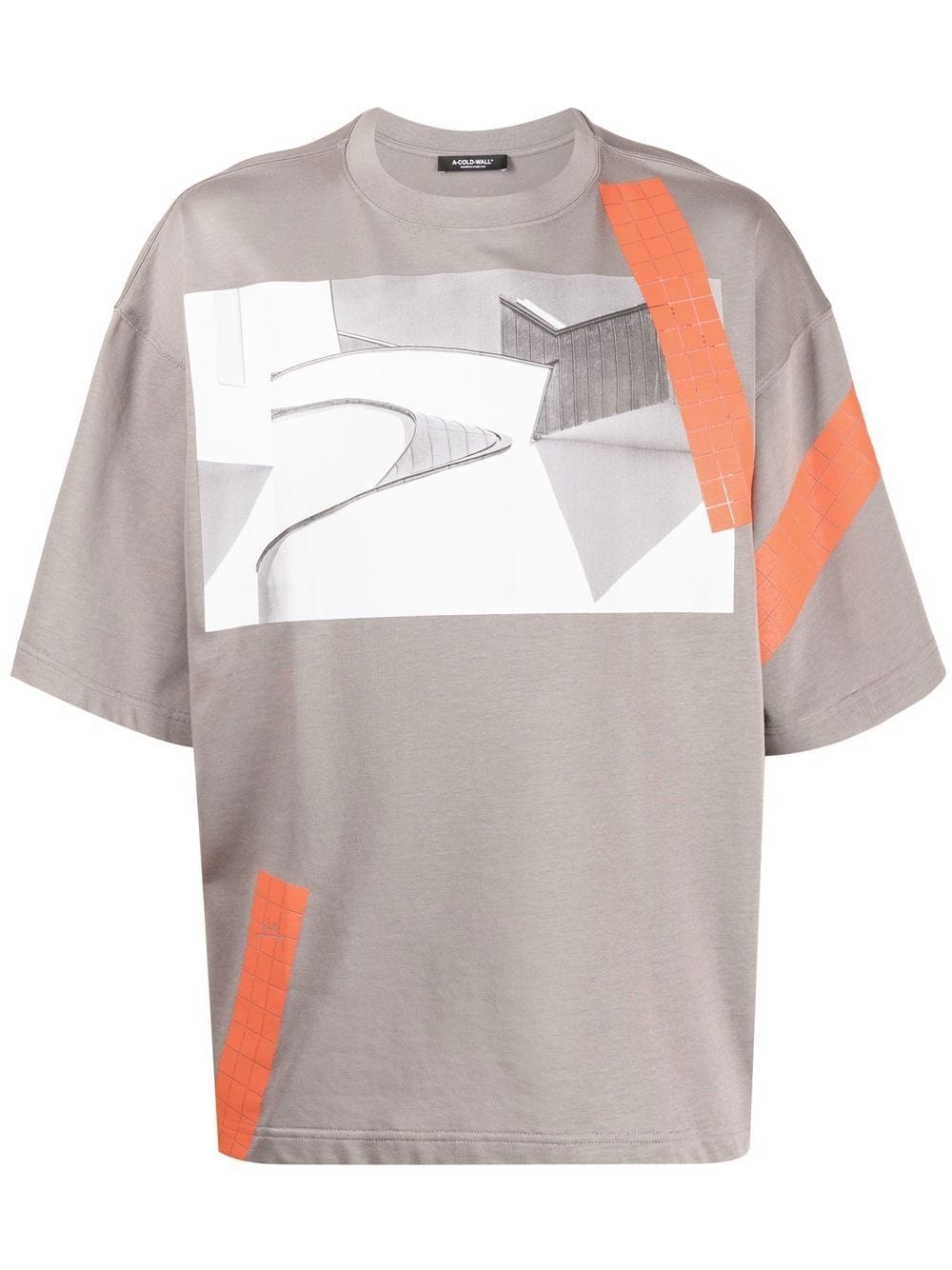 abstract-print crew-neck T-shirt - 1