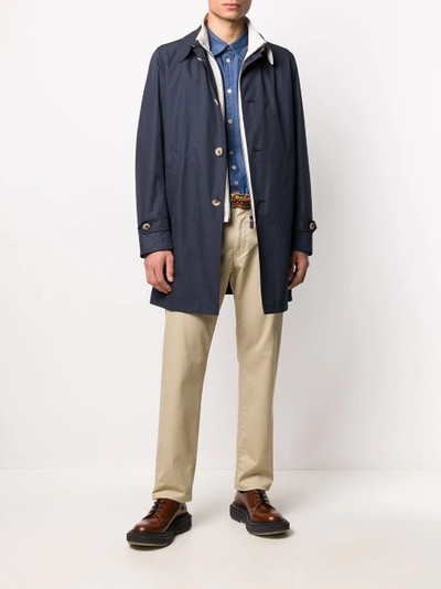 Paul Smith embroidered-stripe denim shirt outlook