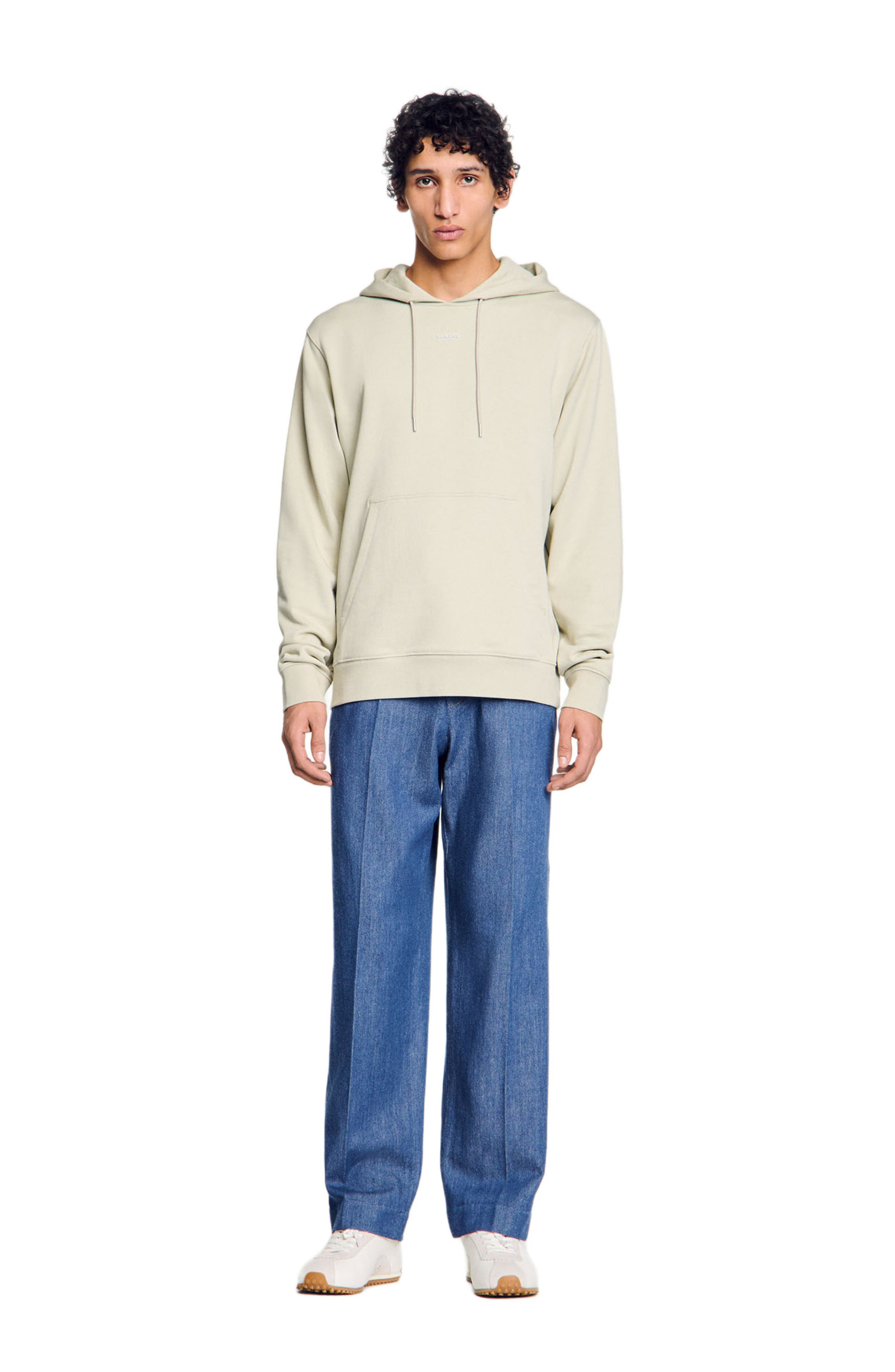 SANDRO Logo hoodie in Light Khaki at Nordstrom - 1