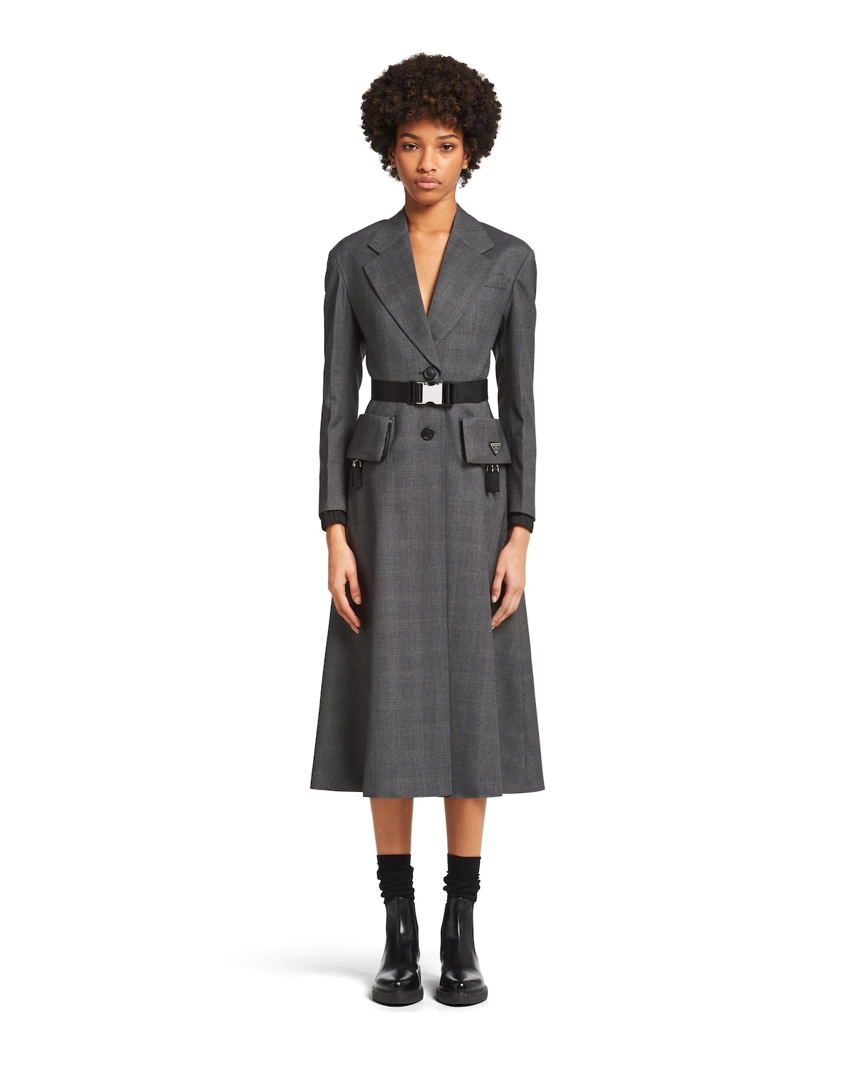 Single-breasted Prince of Wales check coat - 2